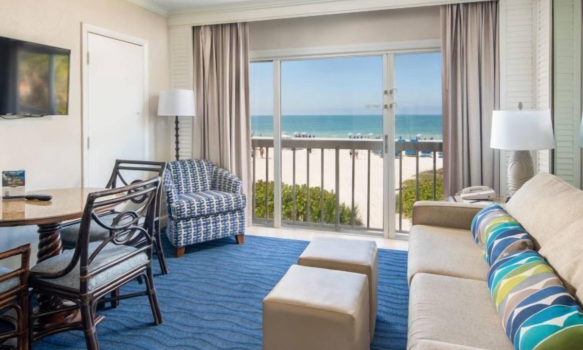 St. Pete Beach Hotel | 2x Gulf Front View Villa w/Balcony 2 Double Beds at Island Grand at TradeWinds
