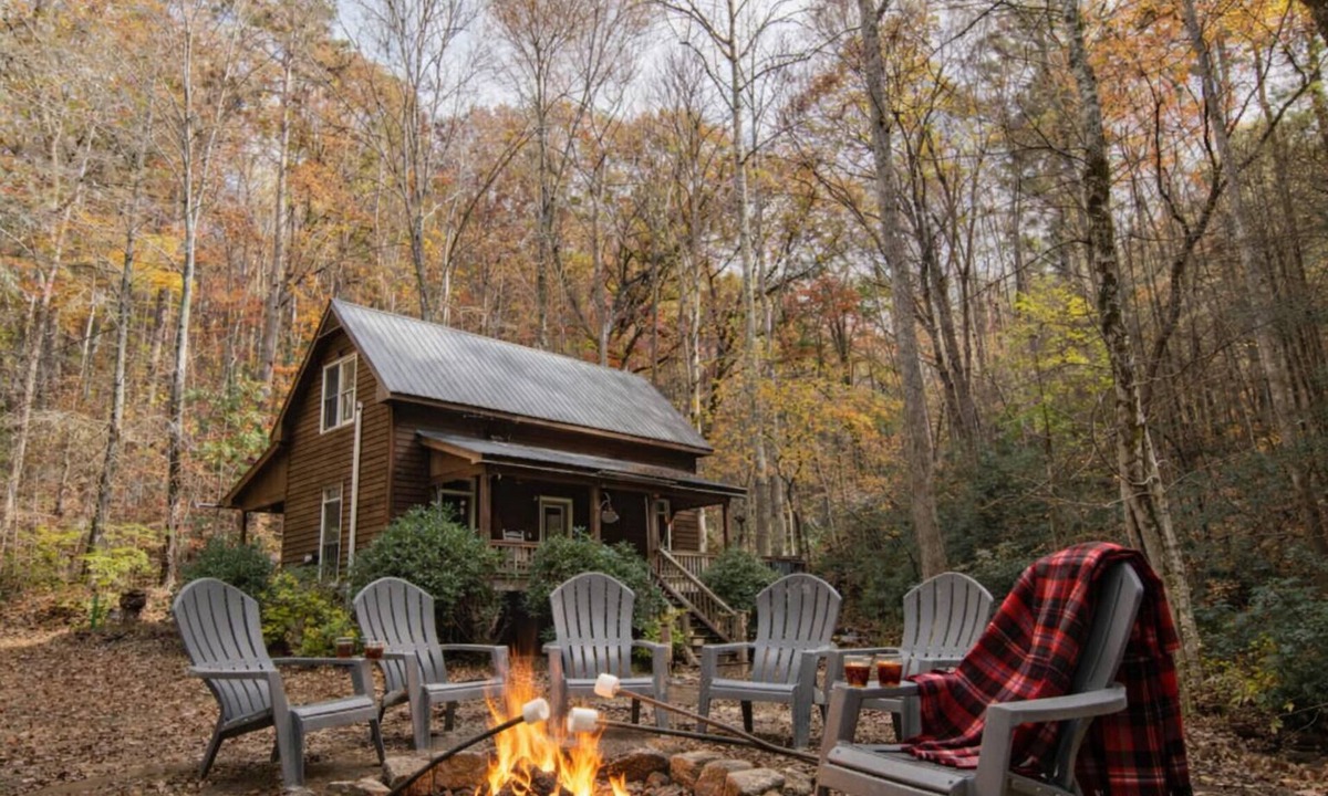 Suches Cabin | 3BR Cabin in Appalachian Mountains! -dog friendly, firepit, creek in yard