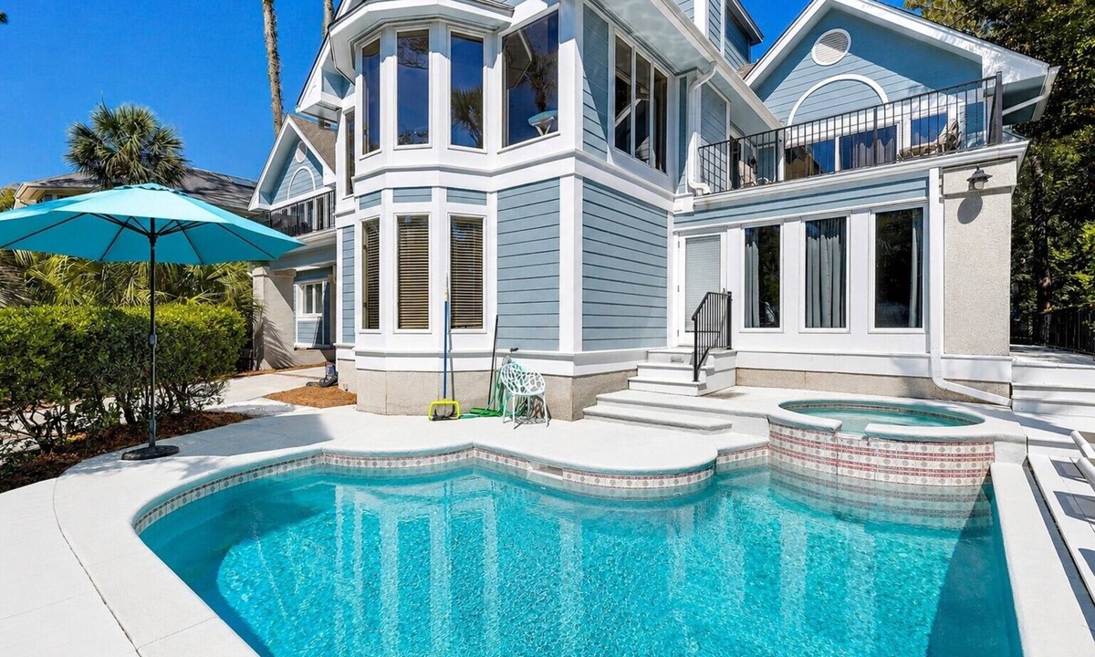 Palmetto Dunes House | 5 Brigantine - 2nd row (25 yards) to the ocean . Great pool & patio area