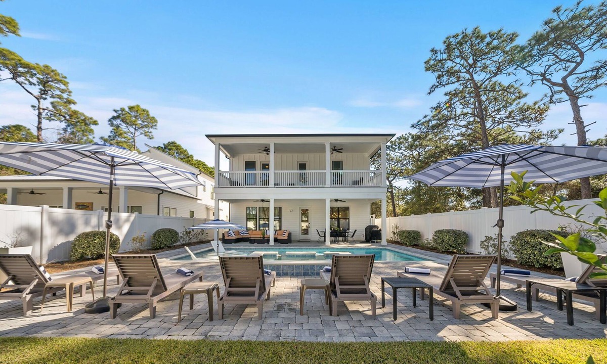 Santa Rosa Beach House | 5BR 30A Oasis Private Pool + Hot Tub Pet Friendly Bike to Beach Golf Cart