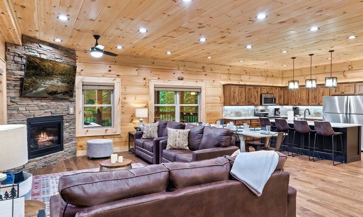 Black Bear Falls Cabin | 6BR Luxury Cabin, Indoor Pool & Theater, Near Downtown Gatlinburg (Sleeps 24)
