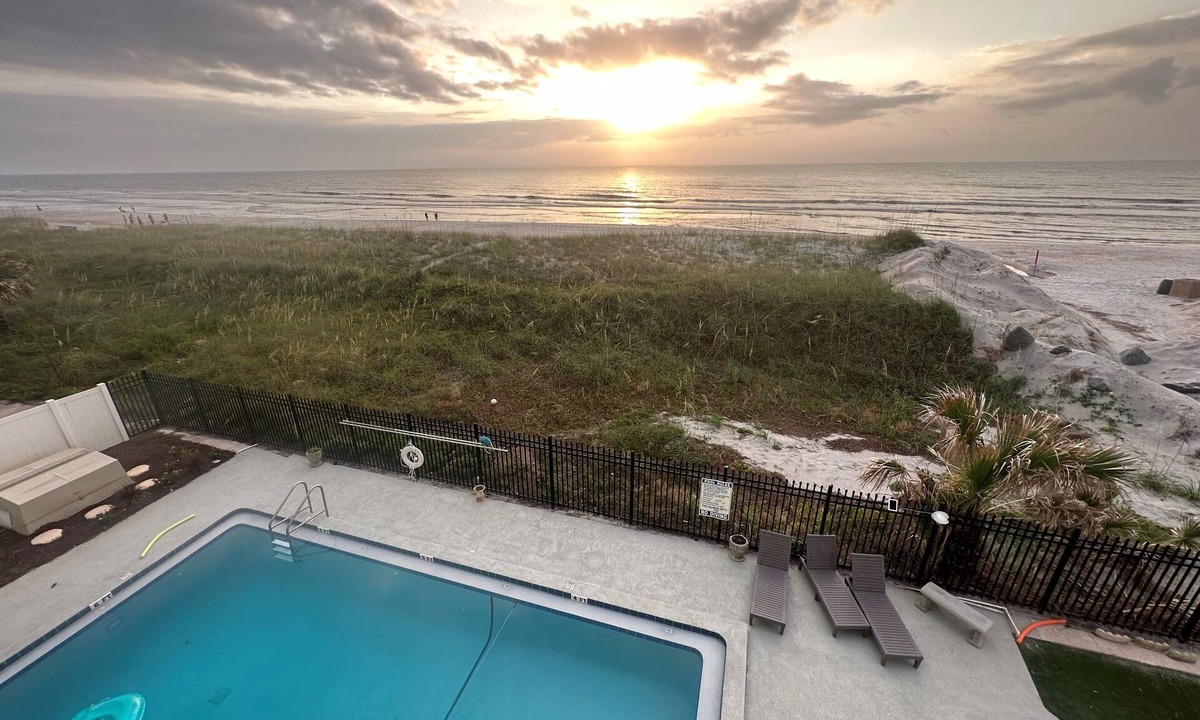 Jacksonville Beach Condo | Beach Front Balcony Above the Dunes Directly on the Ocean