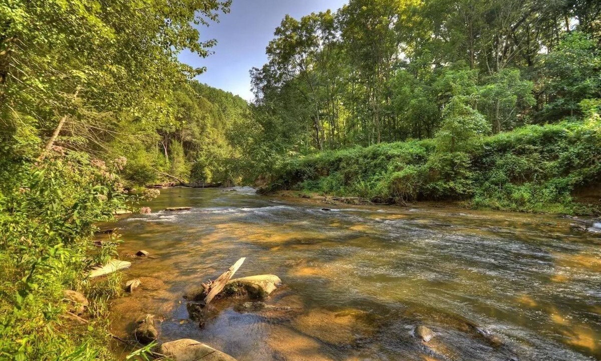 Cashes Valley Cabin | Blue Ridge Creekfront Hot Tub Fishing and Tubing