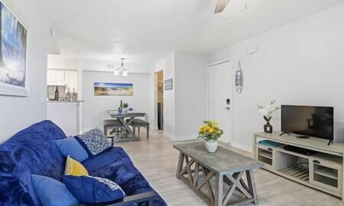 Indian Bayou Apartment | Bright Coastal Condo Pool Minutes to Crystal Beach