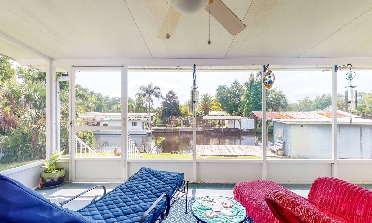 Astor House | Canal-Front Home with Private Covered Boat Dock & Waterfront Screened Porch