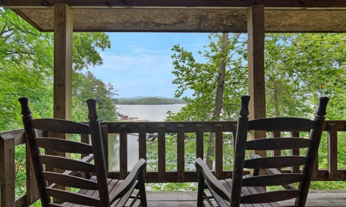 Ellijay Cabin | Carters Lakeside Log Cabin #1. Located in Carters Lake Marina, with boat slip !