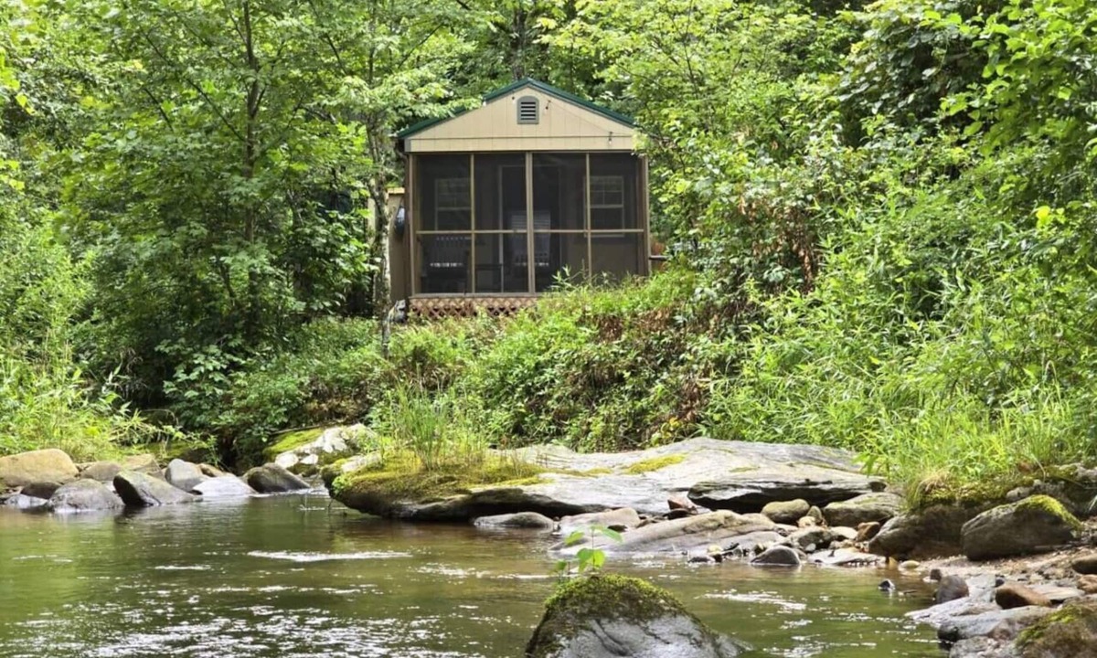 Purlear Cabin | Cozy Warm Creekside Escape w/WiFi & Hot Shower
