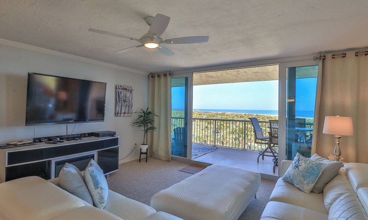 New Smyrna Beach Condo | Elevated Coastal Vista | Inlet #306