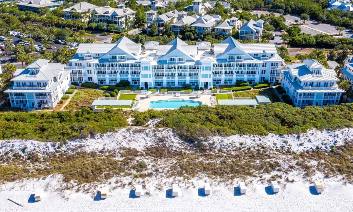 Gulf District Condo | Fall Getaways Available! Beachside 10 - Beachfront In Watercolor! Gulf Views! 3 Adult Bikes!