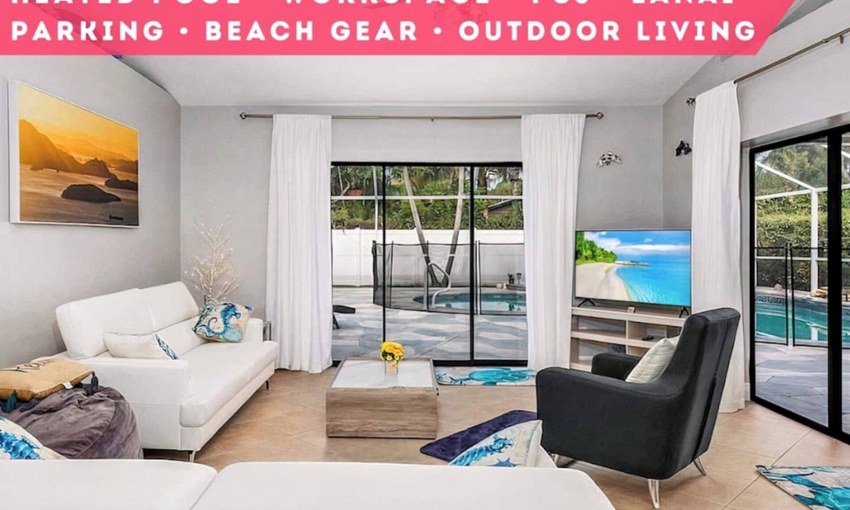 East Naples House | Larg heated pool, 3 bdrm, 2 bath, fast wi-fi, ps3, 4 smart TVs, large lanai with 2 covered areas.