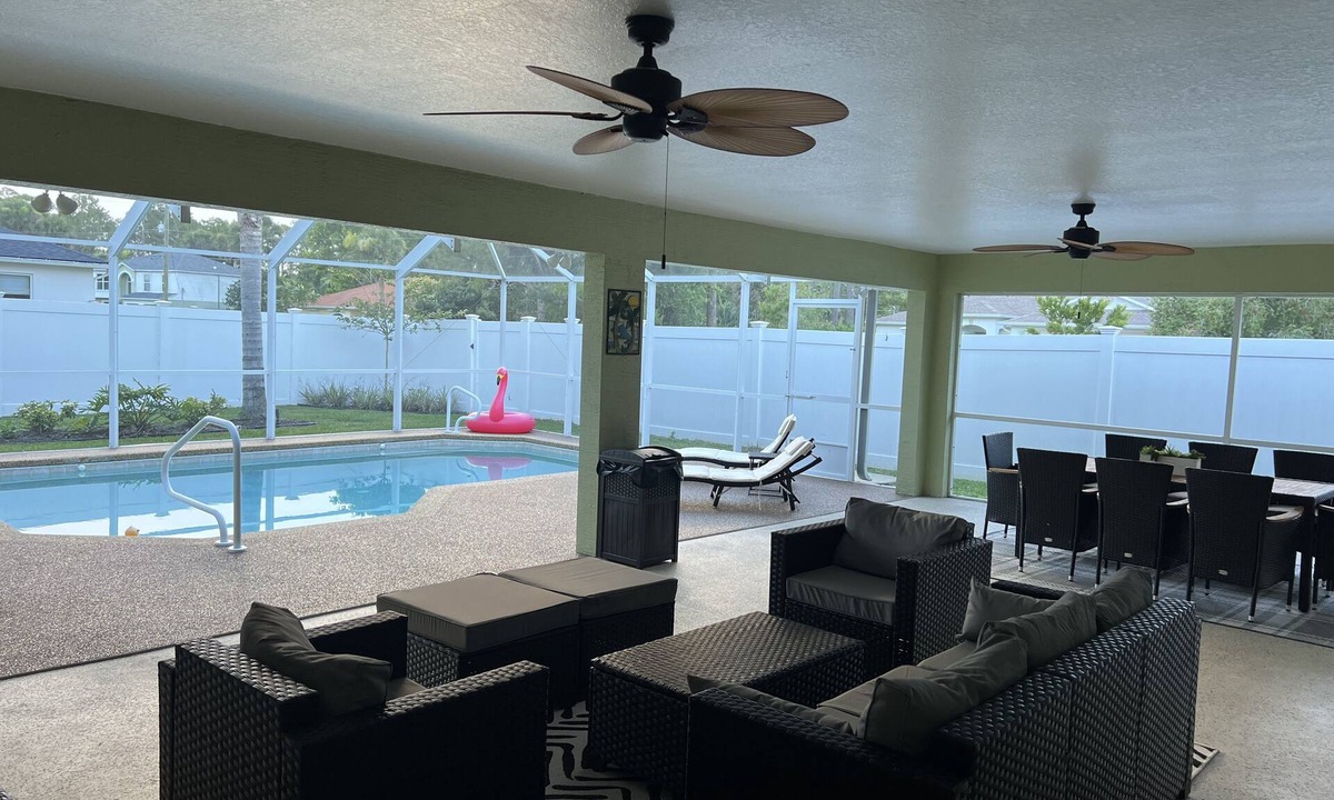 Palm Coast House | Large Charming House with Heated Pool and Outdoor Living