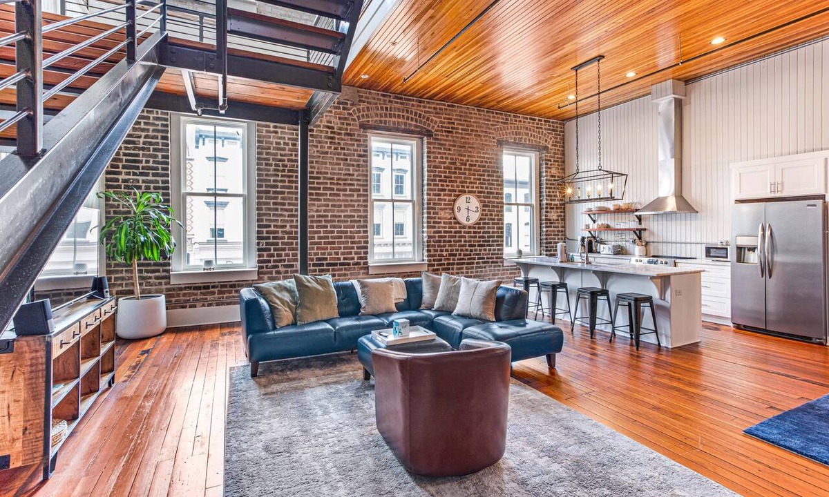 Historic District - North Condo | Large, Stylish Two-Story Loft Overlooking Broughton Street by Lucky Savannah