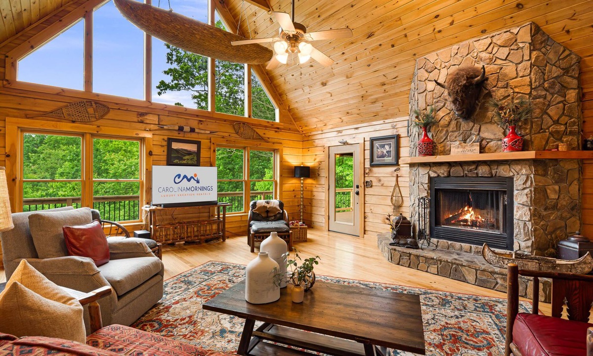 Black Mountain Cabin | Log Cabin w/Hot Tub + Biltmore Pass | Black Mountain Views