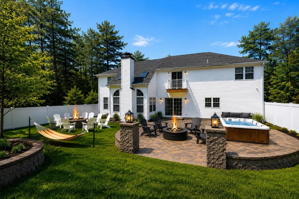 East Stroudsburg House | Luxury 5BR Backyard Oasis Hot Tub Game Room