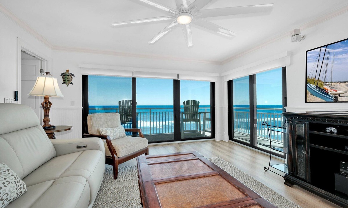 New Smyrna Beach Condo | Luxury, direct oceanfront top-floor corner with wrap-around balcony and heated pool