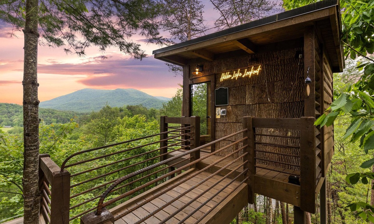 Hidden Lake Cabin | Luxury Treehouse Retreat | Sauna Tower & Views