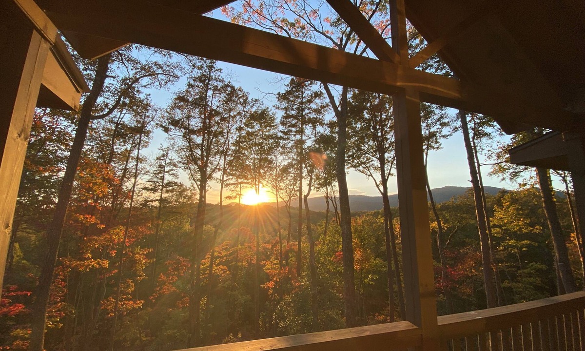 Cherry Log Cabin | Mountain Sunset Views, Ideally Located Between Downtown Blue Ridge and Ellijay!