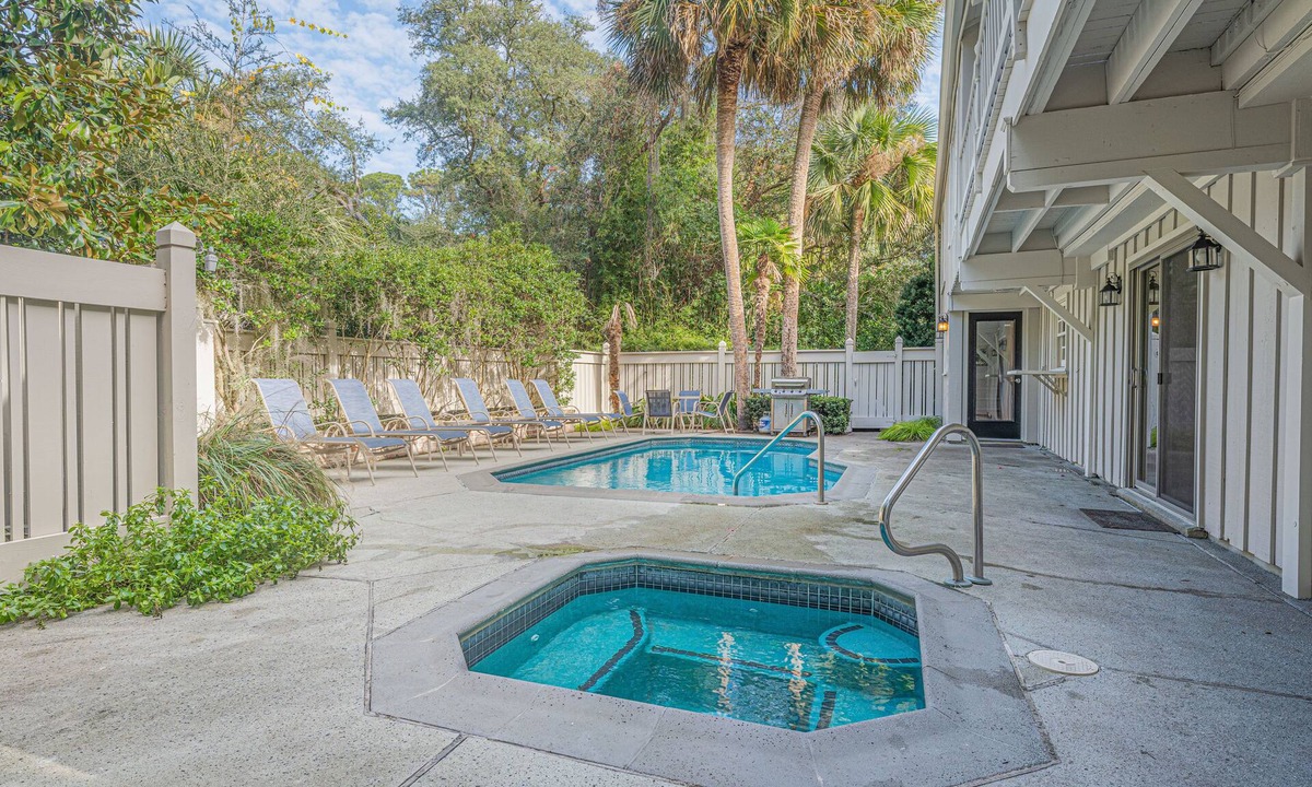 Oceanside House | Peek of Blue – 2nd Row Sea Pines Home, Pool & Spa, Sleeps 17, 800 Ft to Beach