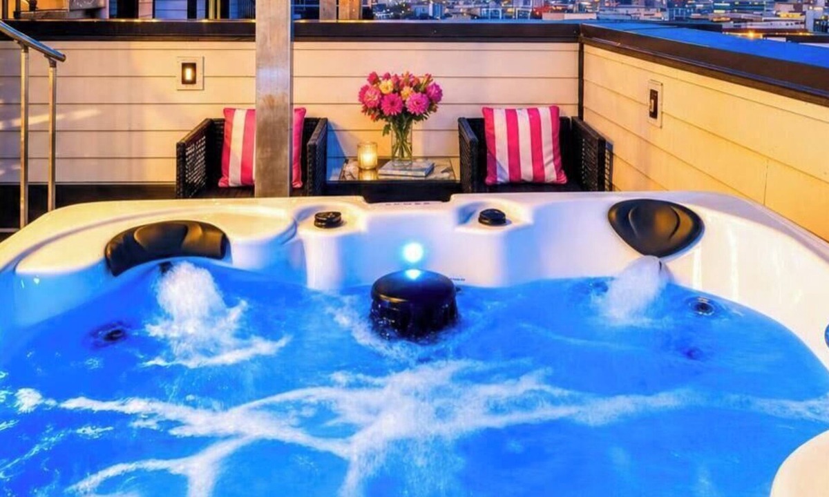 Nashville House | Summer rooftop hot tub, double decks, game room near Broadway