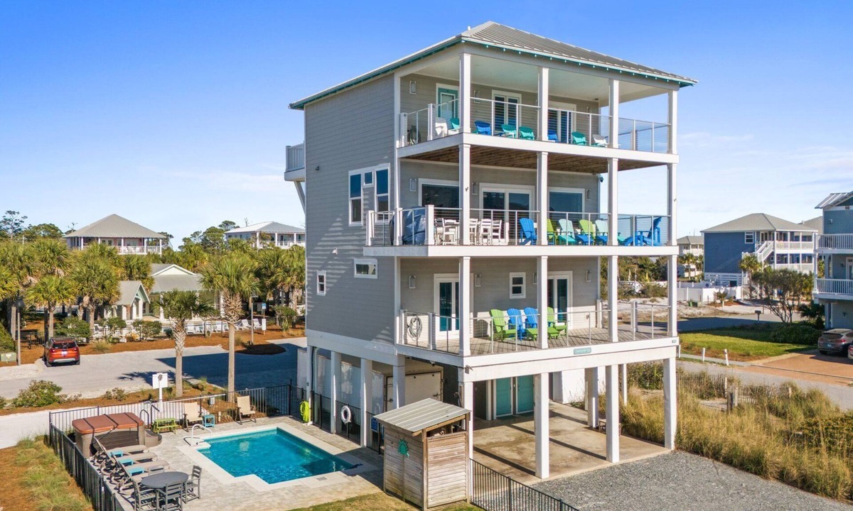 Seagrass House | Sunnyside Up: Steps to the Beach, Great views, Private pool, Pet friendly