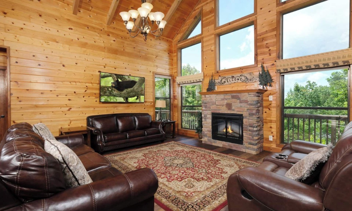 Smoky Mountains Cabin | Treetop Tranquility | Fido Friendly, Game Room, Hot Tub, & Fireplace