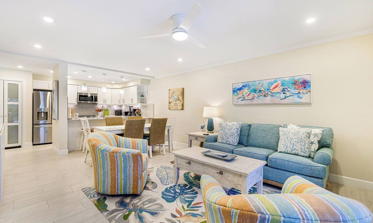 Sanibel Condo | 🌺Villa Sanibel 3A: New Coastal Elegance -First Floor-Overlooks Pool🤽‍♀️