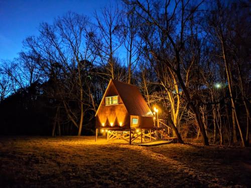 Newport Other | Walnut A Frame TreeHouse with Hammock on Farm and Large Community Barn
