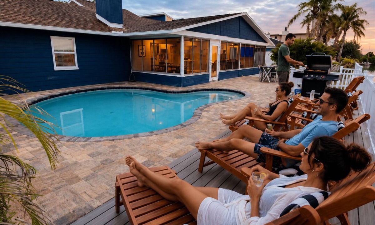 Spring Hill House | Waterfront Home, 5 bedrooms, Heated Pool, Sunsets!