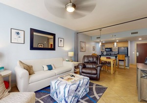 2nd-floor resort condo with balcony, on-site pool, golf, tennis & beach access