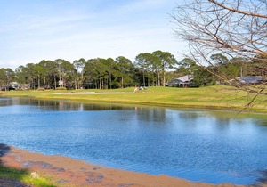 Charming Cottage w/Lake Views, Golf Cart, Beach Tram, Tropical Pool, Hot Tub.