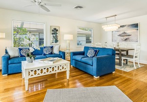 Dog-friendly house w/ beautiful upstairs deck and grill, steps from the beach