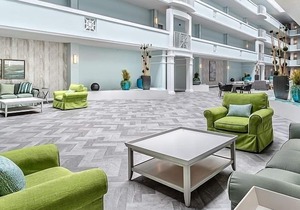 Newly renovated atrium. Beach front building off 30A
