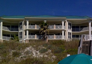 Newly renovated atrium. Beach front building off 30A