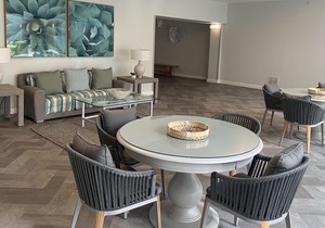 Newly renovated atrium. Beach front building off 30A