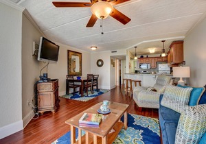 Oceanfront Ponce Inlet FL, Top-floor 2/2, Remodeled with higher kitchen ceiling