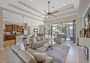Opulent waterfront home with pool, spa, dock and deck