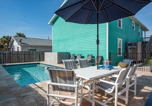 Seascape 1 - Downstairs unit Beach House- 300 ft. from beach, POOL, Large Porch, Walk to restaurants