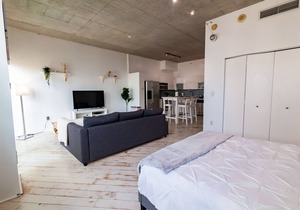 Spacious studio apartment with a balcony