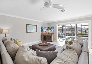 Waterfront home with pool and western exposure