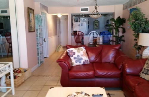 Gulf Lagoon Beach Condo | Beachfront 2-bedroom condo just steps from Thomas Drive. Military discount given
