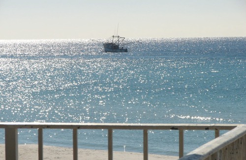 Gulf Lagoon Beach Condo | Beachfront 2-bedroom condo just steps from Thomas Drive. Military discount given