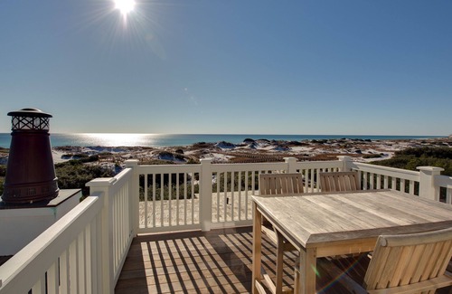 WaterSound Beach House | Fall Availability! Beachfront! Private HEATED Pool! 7 Adult Bikes! Breathtaking Tower Views!