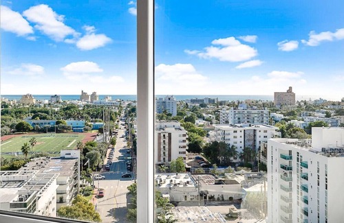 West Avenue Condo | Modern City Studio on High Floor with Ocean view, pool, gym, spa access