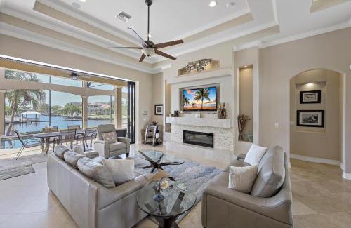 Marco Island House | Opulent waterfront home with pool, spa, dock and deck