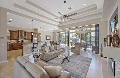 Marco Island House | Opulent waterfront home with pool, spa, dock and deck