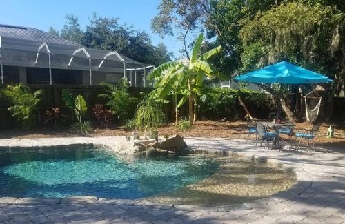 Crystal Beach House | Serene and peaceful newly updated beach home with custom lagoon pool !!