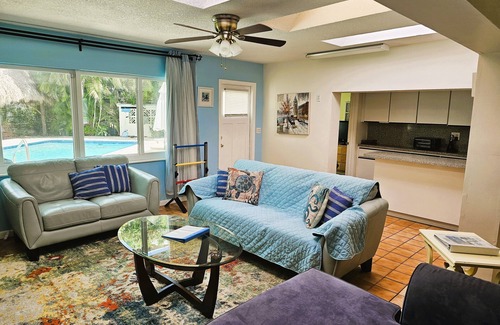 East Fort Lauderdale House | Waterfront-Semi-Detached home, salt water pool, walk to the beach & Center