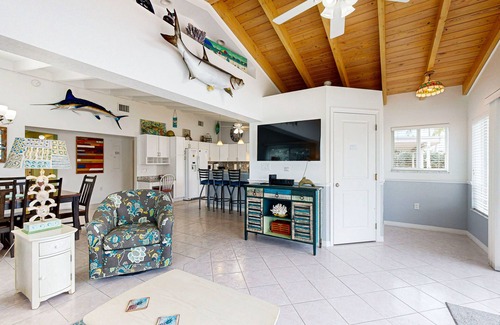 Key Colony Beach House | Waterfront Home with 35-Foot Dock and Access to Private Beach and Shared Pool