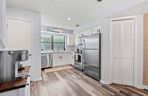 Jacksonville Beach House | 1 Block to Beach: Palm Paradise, A Coastal Oasis