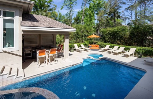 Palmetto Dunes House | 1 Brigantine 3rd Row Ocean Updated Gorgeous Luxury Vacation 8 BR Home Sleep 18 Private Pool Hot Tub